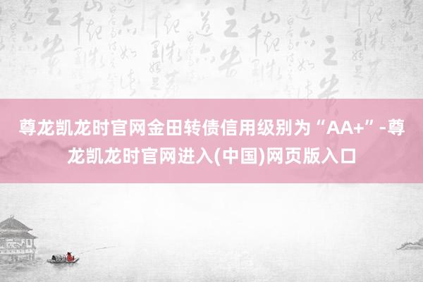 尊龙凯龙时官网金田转债信用级别为“AA+”-尊龙凯龙时官网进入(中国)网页版入口