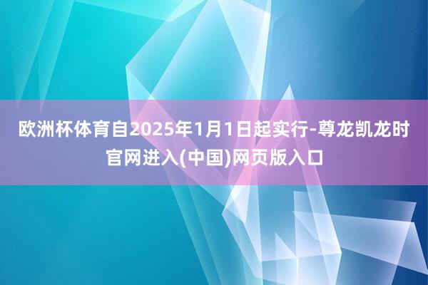 欧洲杯体育自2025年1月1日起实行-尊龙凯龙时官网进入(中国)网页版入口
