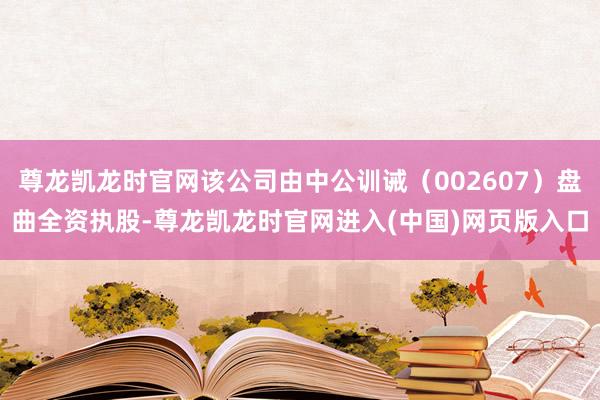 尊龙凯龙时官网该公司由中公训诫（002607）盘曲全资执股-尊龙凯龙时官网进入(中国)网页版入口